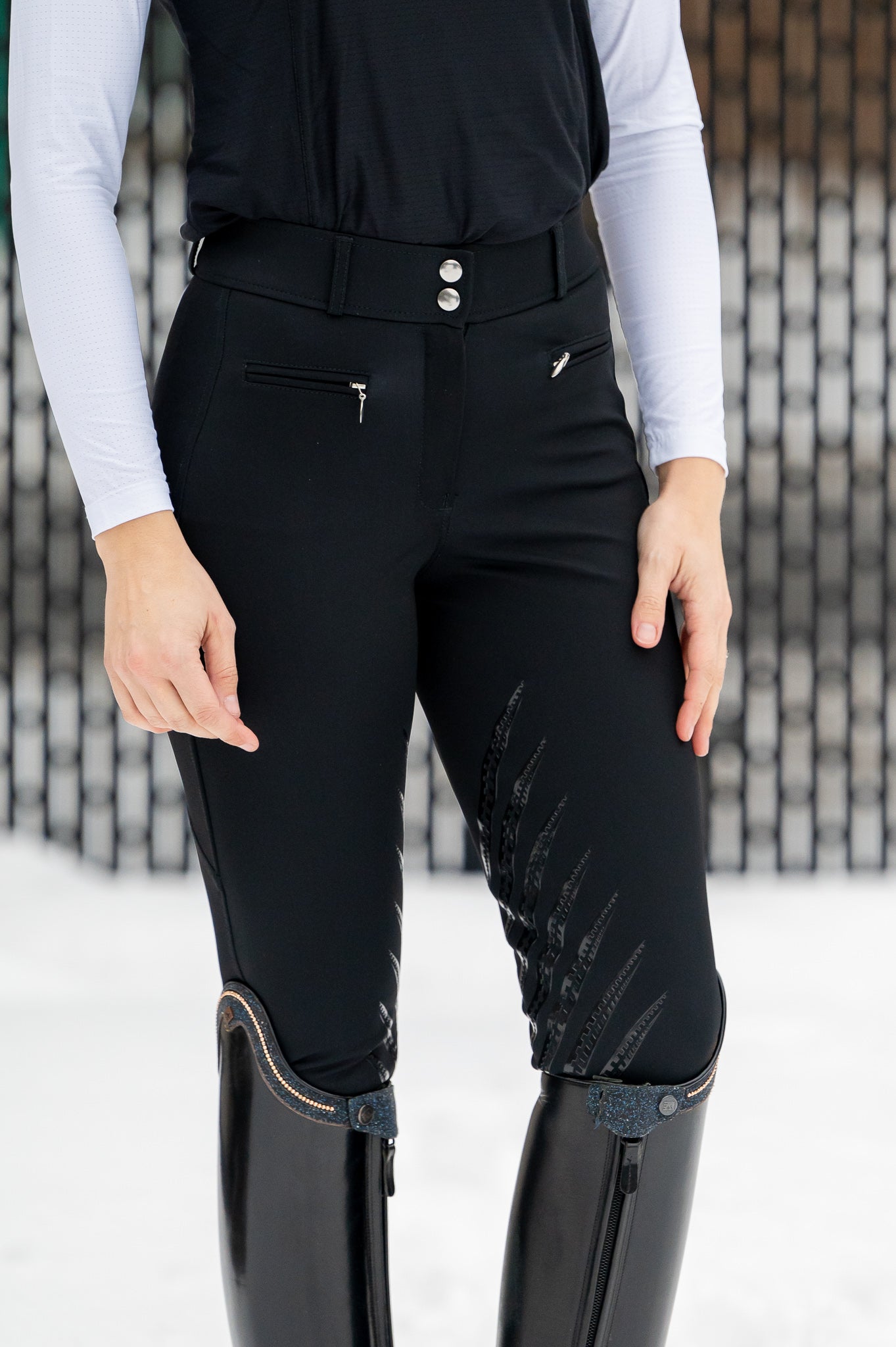 Julia knee patch breeches -Black