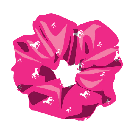 Pony Print Scrunchie - Fushia