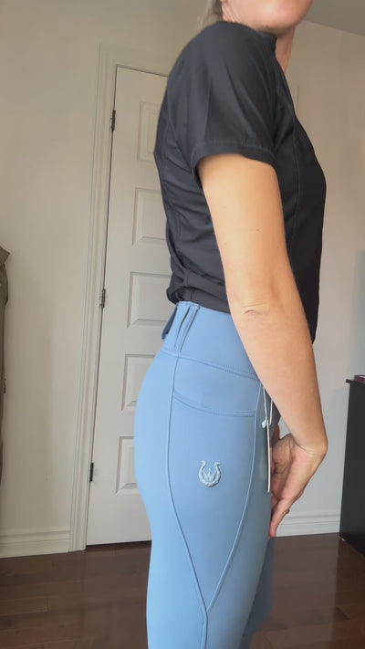 YOGA RIDING LEGGINGS - BLUE